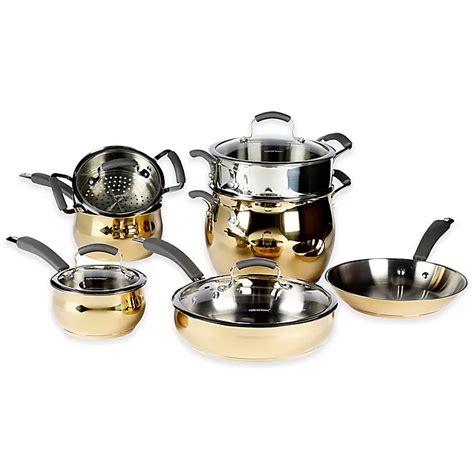 Epicurious® 11-Piece Stainless Steel Cookware Set | Bed Bath and Beyond ...