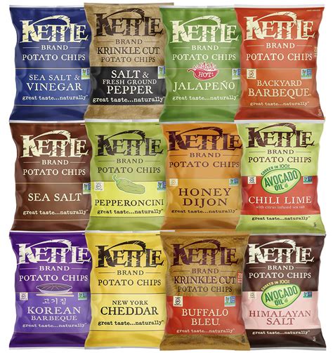 Kettle Brand Potato Chips, Individual Single Serve Bags, Many Different Flavors Sampler Variety ...