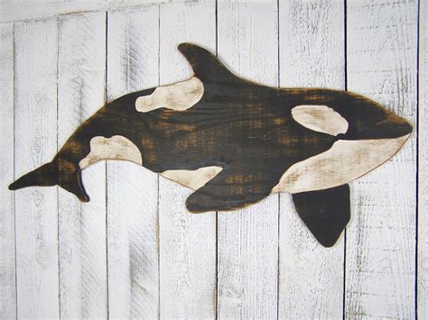 Orca Whale Sign Killer Whale Wall Art Wooden Whale Decor