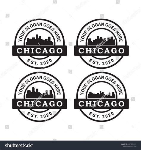 Set Chicago Skyline Vector Set Chicago Stock Vector (Royalty Free ...