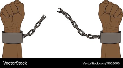 Hands with broken chain Royalty Free Vector Image