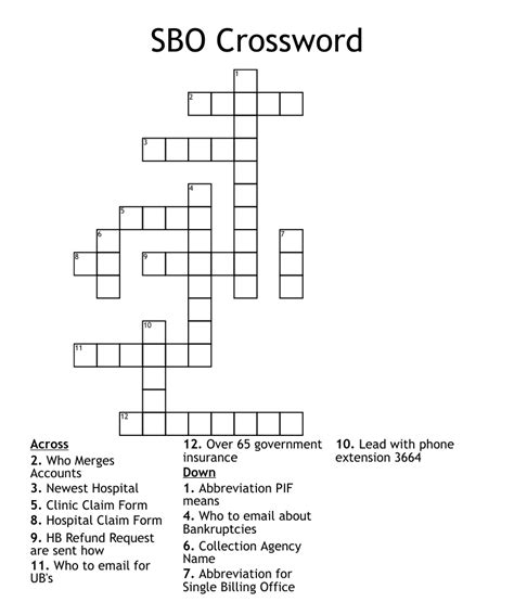 SBO Crossword - WordMint