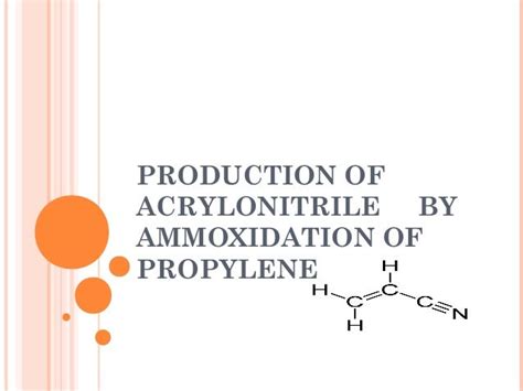 Production of Acrylonitrile from the ammoxidation of propylene