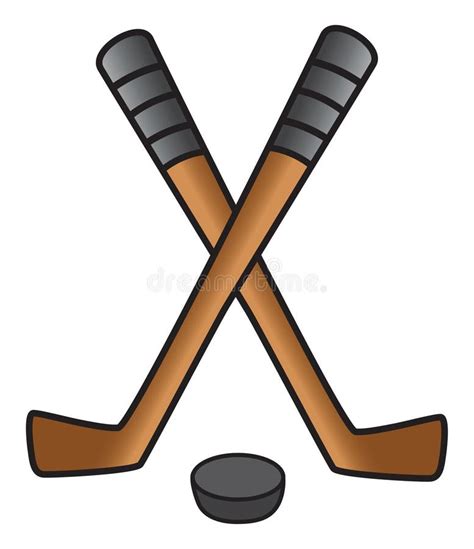 Hockey stick & puck stock vector. Illustration of ring - 16333717