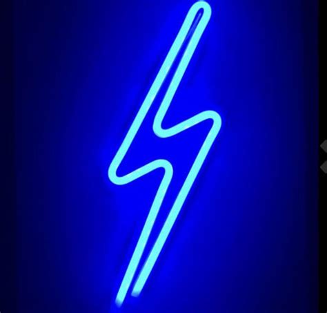 Led Neon Sign Blue Lightning Bolt Neon Led Sign Lightning | Etsy | Neon ...