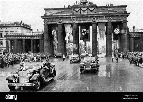 Adolf Hitler, Brandenburg Gate, Games of the XI Olympiad, Berlin, 1936 ...