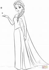 Elsa Printable Coloring sketch template