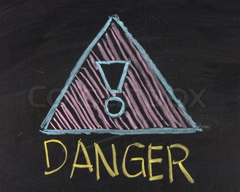 "Chalk drawing - Danger sign and text" | Stock image | Colourbox