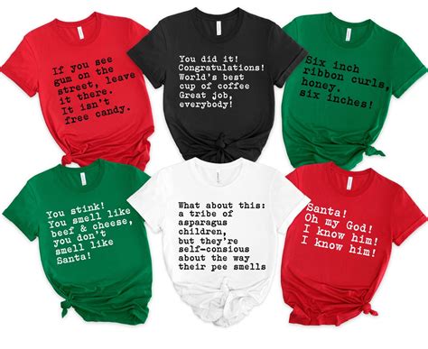 Elf Movie Shirts PNG Bundle, DIY Elf Movie Quote Shirts, Family ...