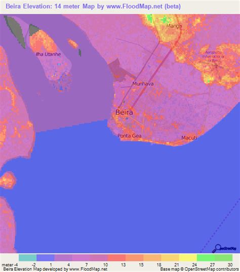 Elevation of Beira,Mozambique Elevation Map, Topography, Contour