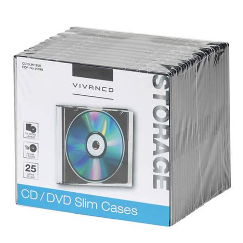 CD/DVD Slim Case, 25pcs, Black - Vivanco