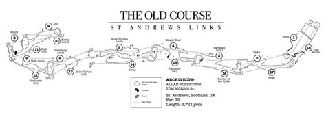 12x24 St. Andrews Old Course Map B/W Digital Download - Etsy