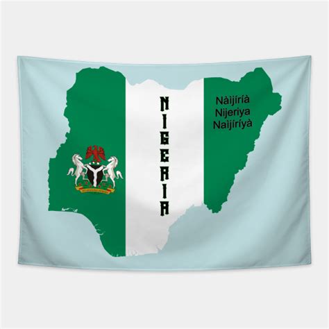 Nigeria flag & map - Nigeria - Tapestry | TeePublic