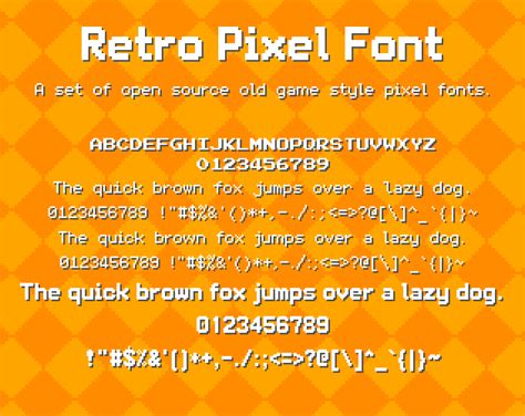 Retro Pixel Font / 复古像素字体 by 狼人小林