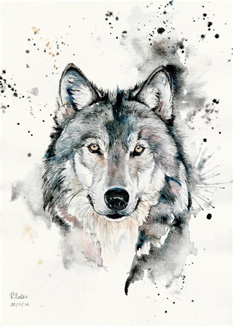 A5, A4 Watercolour Painting and Pen Wolf Original Art Print Limited Edition - Etsy Canada ...