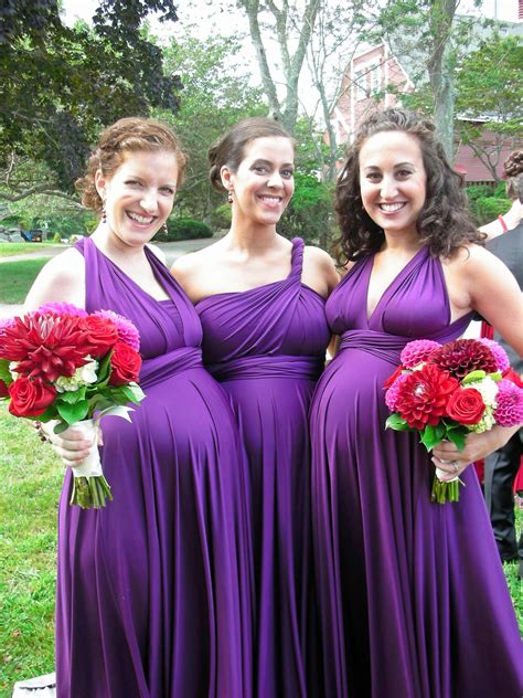 gorgeous pregnant ladies in {aubergine} twobirds Bridesmaid ballgowns ...