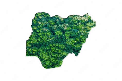 Premium Photo | Green Forest Map of Nigeria, on white background