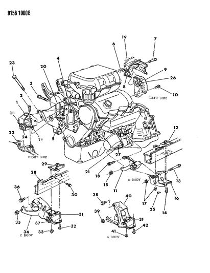 Engine Mounting - 1989 Dodge Dynasty