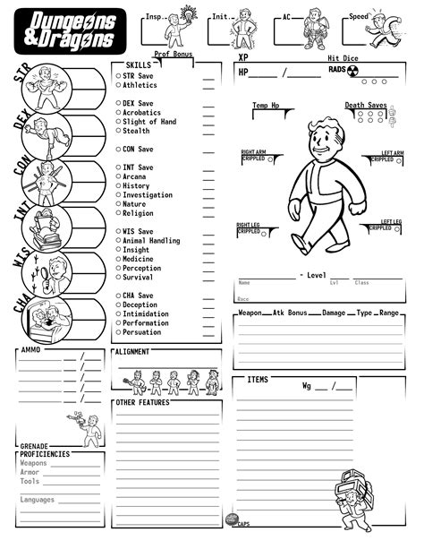 I Modded a fallout 5e character sheet. The original had spell slots and ...