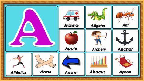 Words From A | Vocabulary Words | Early Childhood Education | ABC Flashcards - YouTube