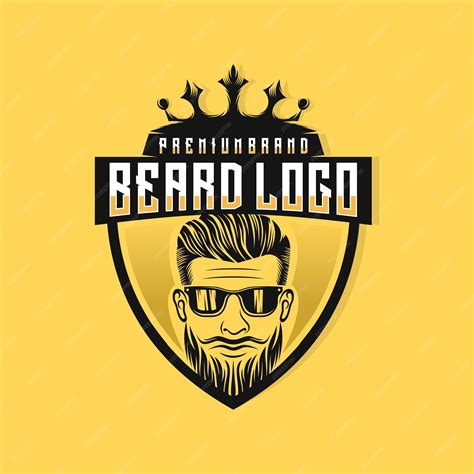 Premium Vector | Beard man logo design template