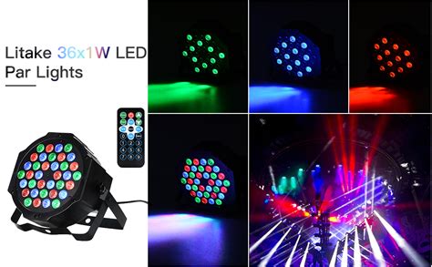 Litake 36 LED Stage Lights, Par Lights Party Lights Disco DJ LED Light RGB 7 Lighting Modes ...