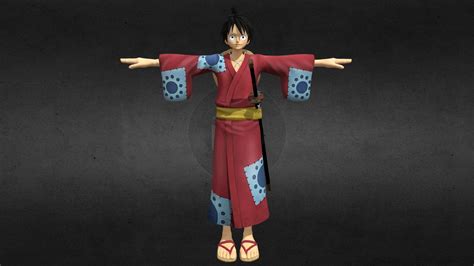 Monkey D Luffy - Wano Kimono - One Piece - Download Free 3D model by Ok ...