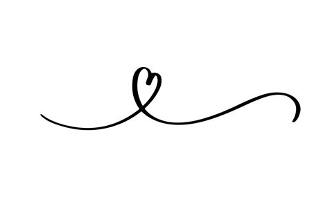 Squiggle and swirl line with a heart. Hand drawn calligraphic swirl. 10884099 Vector Art at Vecteezy