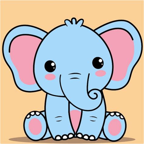 Premium Vector | Cute baby elephant, kawaii baby elephant sitting