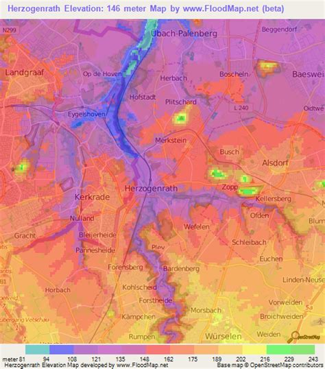 Elevation of Herzogenrath,Germany Elevation Map, Topography, Contour