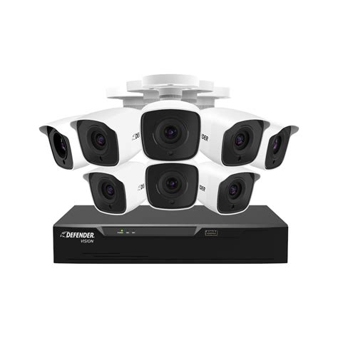 Defender Defender Vision 4K Ultra HD Wired 8 Channel DVR Security System with 8 Cameras, N ...