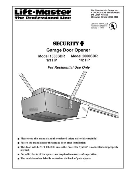 Liftmaster Garage Door Opener Manual - Get All You Need