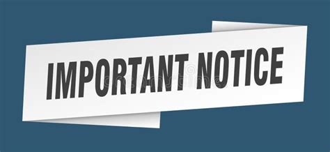 Important Notice Banner Template. Important Notice Ribbon Label Stock Vector - Illustration of ...