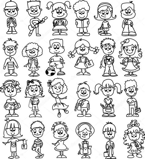 Download royalty-free Cartoon drawings of fashionable children stock vector 18515427 from ...