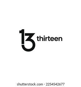 13 Number Thirteen Logo Design Vector Stock Vector (Royalty Free ...