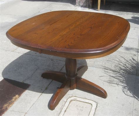 UHURU FURNITURE & COLLECTIBLES: SOLD - Oak Pedestal Table with 2 Leaves ...