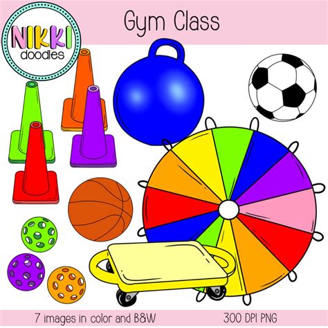 Gym Class Digital Clipart, Physical Education, Physical Activity ...