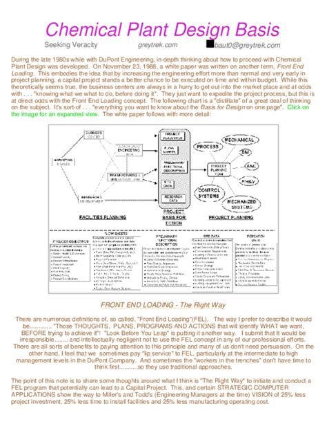 (PDF) Chemical Plant Design Basis | Frederick L . Arbogast - Academia.edu