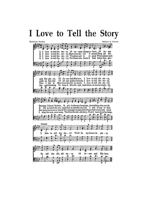 I Love to Tell the Story Hymn Digital Sheet Music Christian Faith Jesus ...