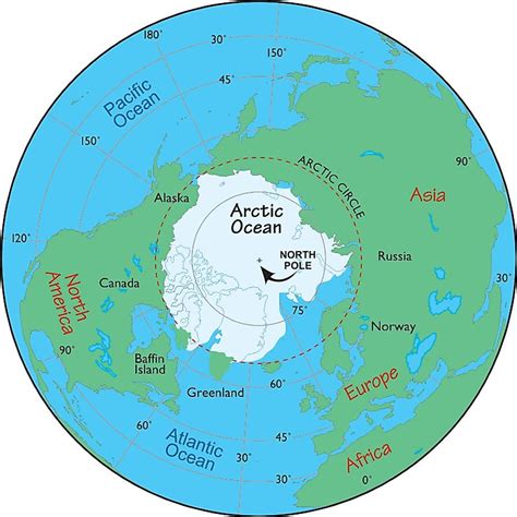 Map Of The World From The North Pole - Allina Madeline