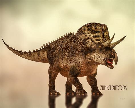 Zuniceratops Dinosaur Digital Art by Bob Orsillo