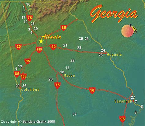 Civil War Georgia Map - Detailed Map