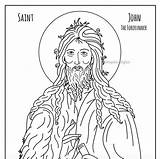 St John The Forerunner Icon Coloring Page  Etsy sketch template