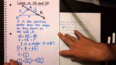 Intro to the vector equation of a line in 2D or 3D - IB Math SL - YouTube