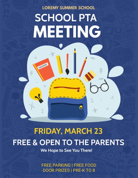 PTA School Meeting Flyer Template | PosterMyWall