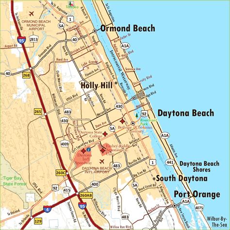 Daytona Beach Area Road Map - Ontheworldmap.com