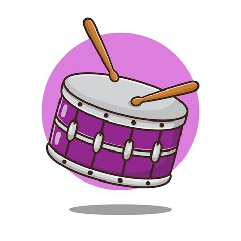 Premium Vector | Drum music instrument symbol cartoon illustration ...