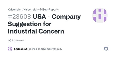 USA - Company Suggestion for Industrial Concern · Issue #23608 ...