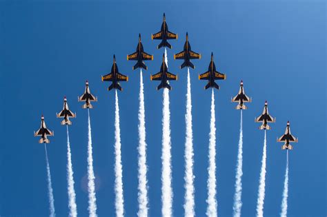 For the first time ever, the Thunderbirds and U.S. Navy Blue Angels ...