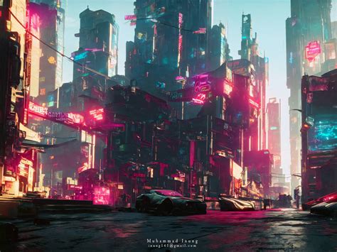 Concept Art of Night City - Cyberpunk by inung48 on DeviantArt